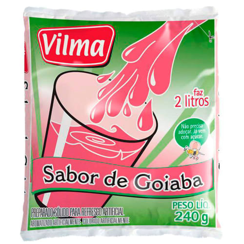 Refresco em Pó Sabor Goiaba Vilma 240g - 12 Unidades